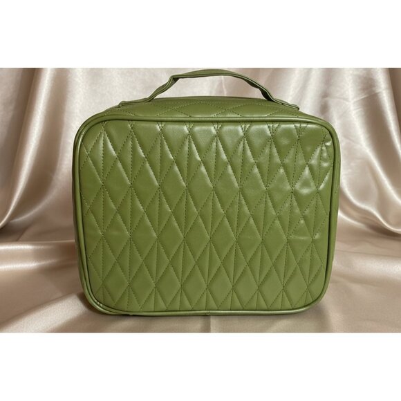 Rachel Zoe Olive Green Quilted Travel Set + Disney Tinker Bell Lip Oil Bundle - Picture 5 of 9